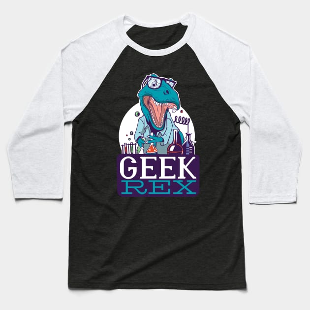 Geek T-Rex Baseball T-Shirt by madeinchorley